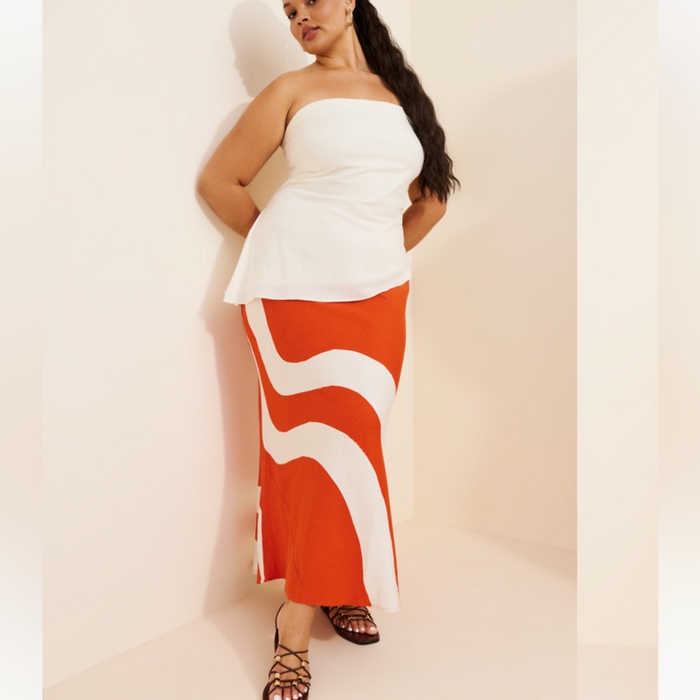 Anthropology Tilda Linen Maxi Slip Skirt size Large